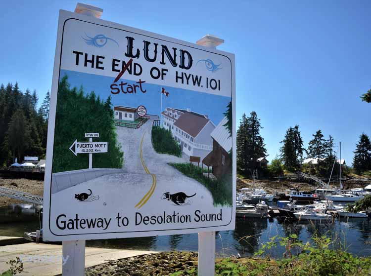 lund highway 101 sign